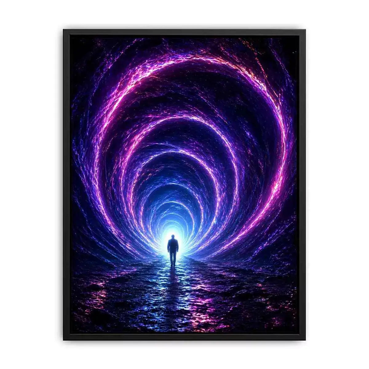 Surreal portal Canvas Print canvas glowing tunnel silhouette sci fi futuristic decor modern artwork
