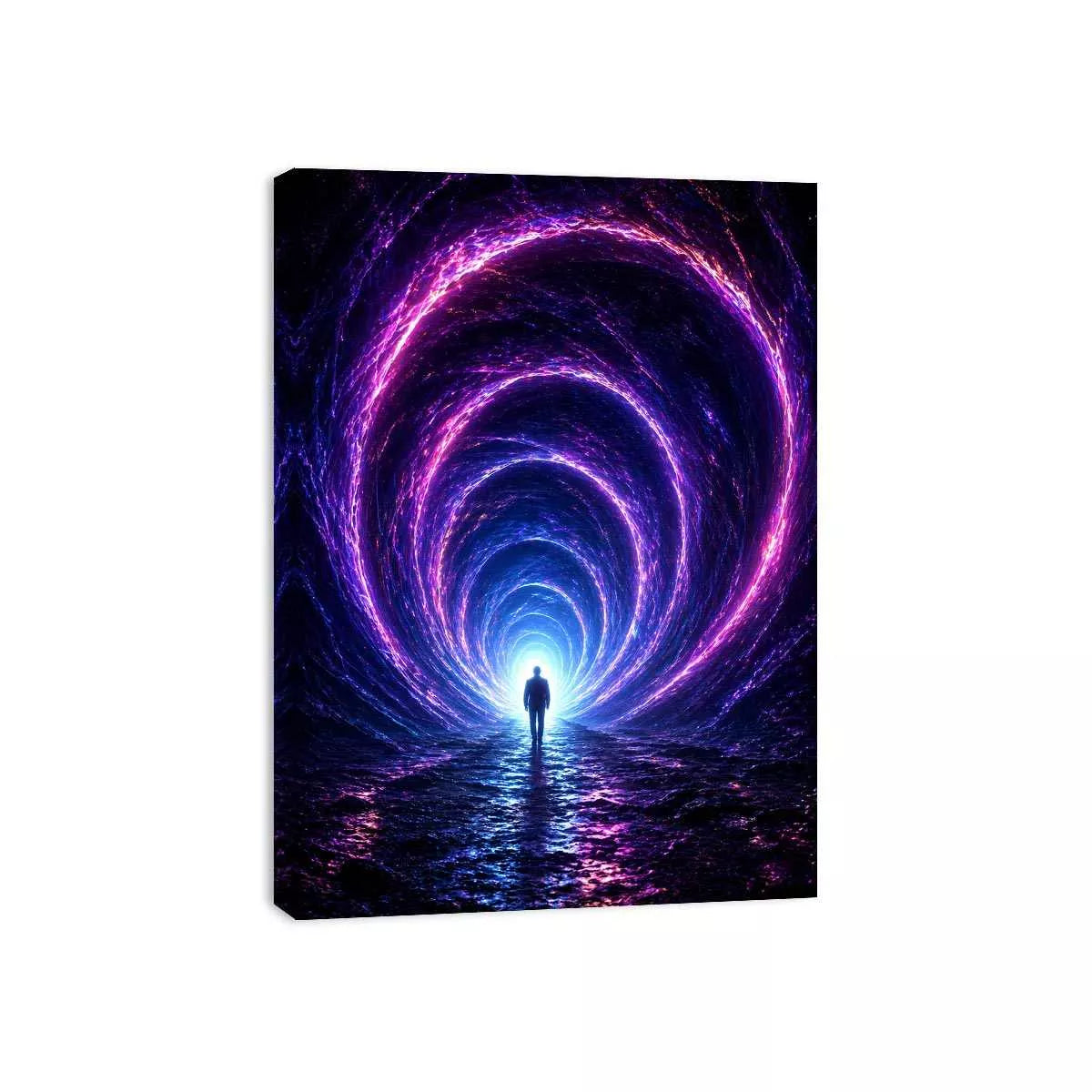 Surreal portal Canvas Print canvas glowing tunnel silhouette sci fi futuristic decor modern artwork