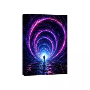 Surreal portal Canvas Print canvas glowing tunnel silhouette sci fi futuristic decor modern artwork