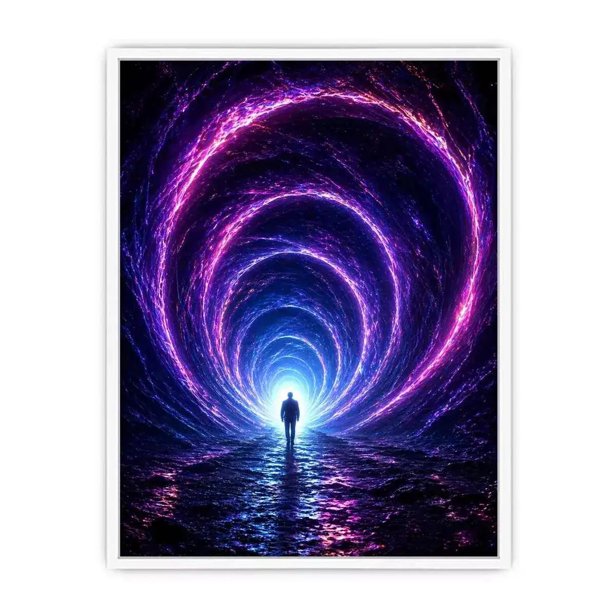 Surreal portal Canvas Print canvas glowing tunnel silhouette sci fi futuristic decor modern artwork