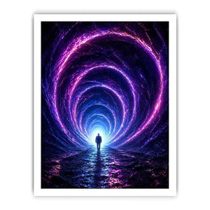 Surreal portal Canvas Print canvas glowing tunnel silhouette sci fi futuristic decor modern artwork