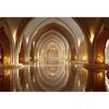 luxury gold architecture Canvas Print canvas palace arches reflection elegant interior decor modern artwork