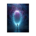 Surreal Cosmic Portal with Ethereal Light and Silhouette Figure – Sci Fi Canvas Print Canvas