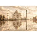 taj mahal sunset Canvas Print india luxury architecture canvas decor agra monument golden sky no reflection