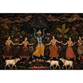Luxury dark Krishna Govardhan painting canvas Canvas Print