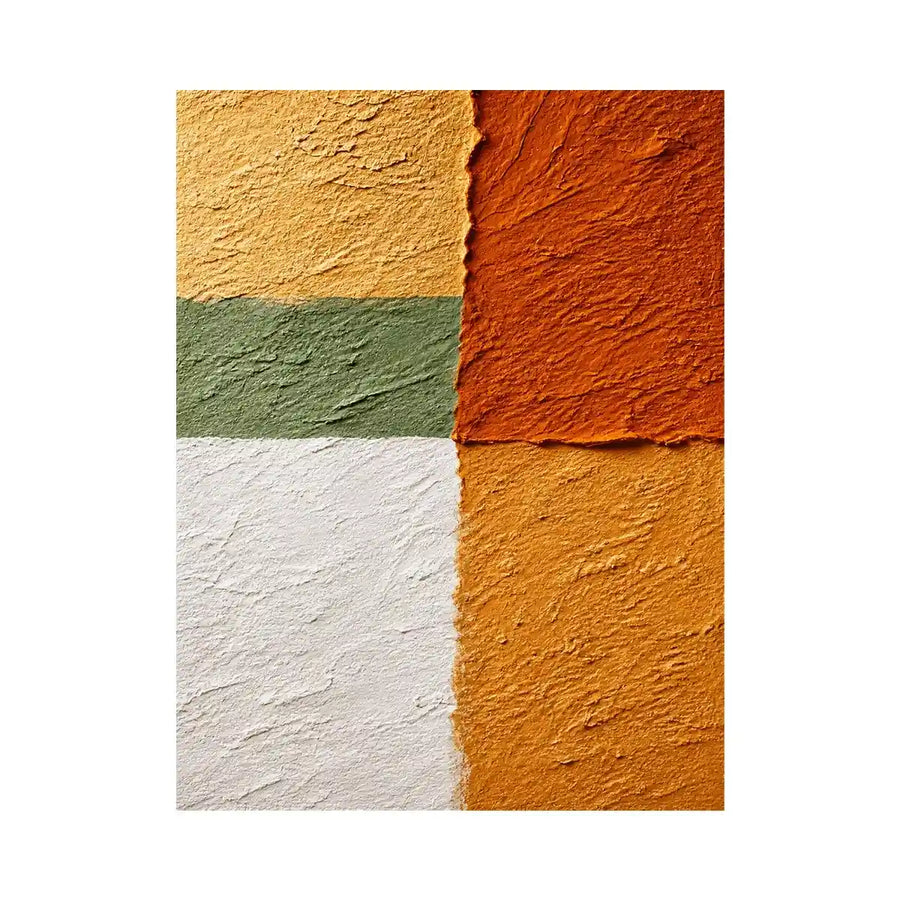 Warm minimalist abstract texture canvas wall art in terracotta beige and neutral tones