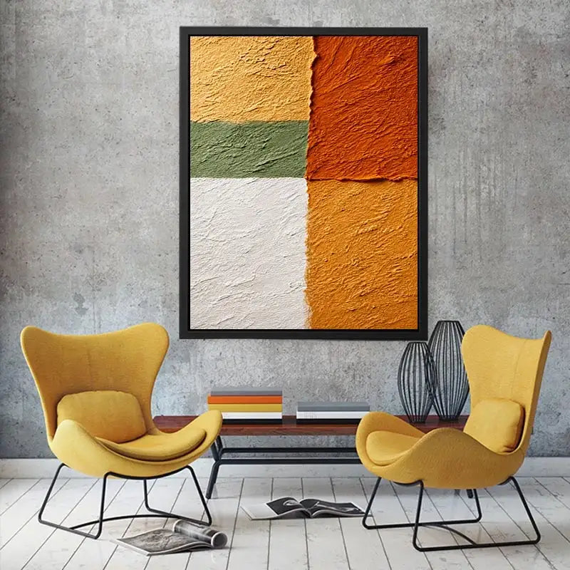 abstract textured Canvas Print warm earthy tones terracotta beige minimalist canvas decor