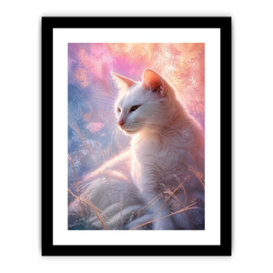 dreamy white cat pastel background ethereal soft light animal Canvas Print canvas decor