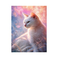 dreamy white cat pastel background ethereal soft light animal Canvas Print canvas decor