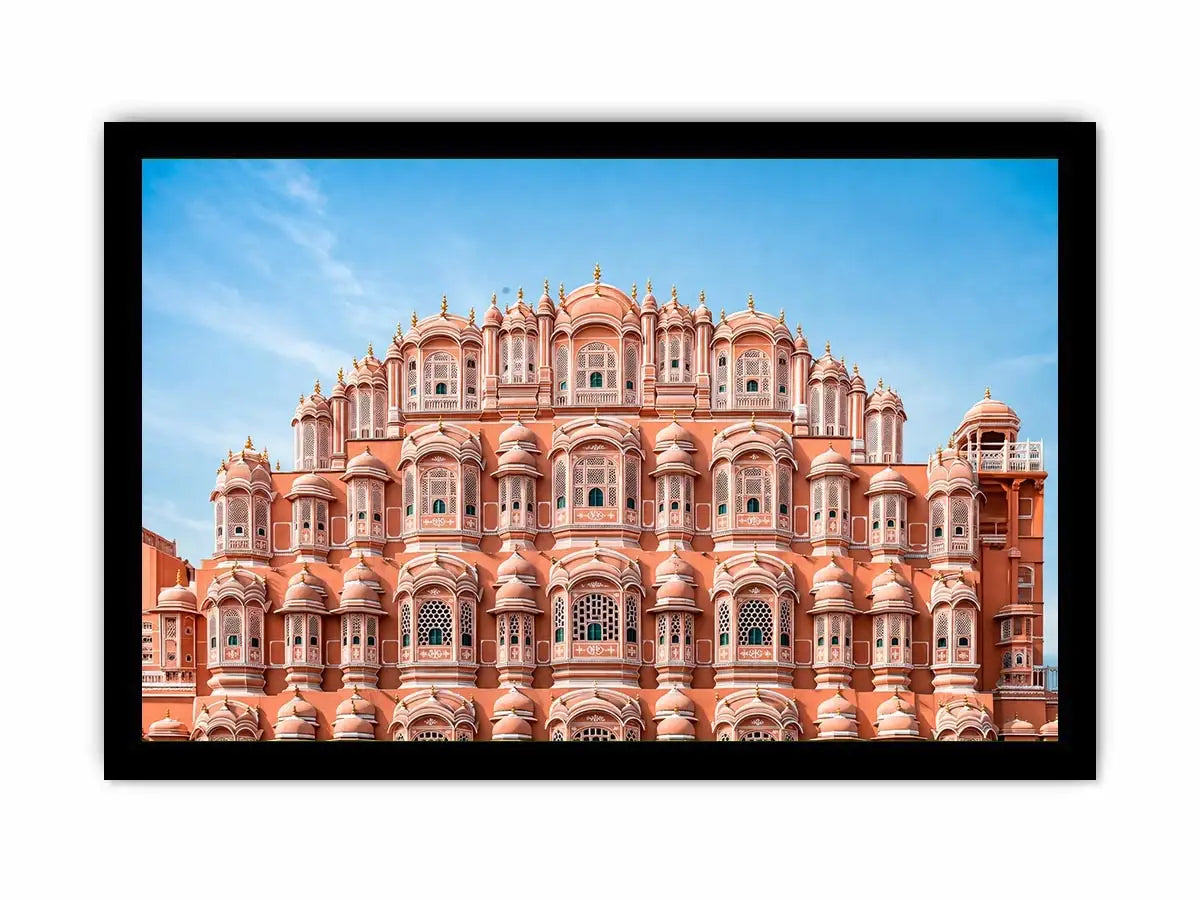 Hawa Mahal Jaipur pink palace architecture India heritage building Canvas Print canvas decor