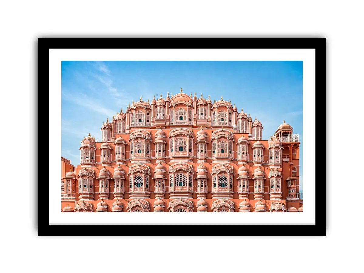 Hawa Mahal Jaipur pink palace architecture India heritage building Canvas Print canvas decor