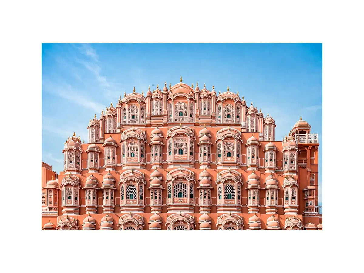 Hawa Mahal Jaipur pink palace architecture India heritage building Canvas Print canvas decor