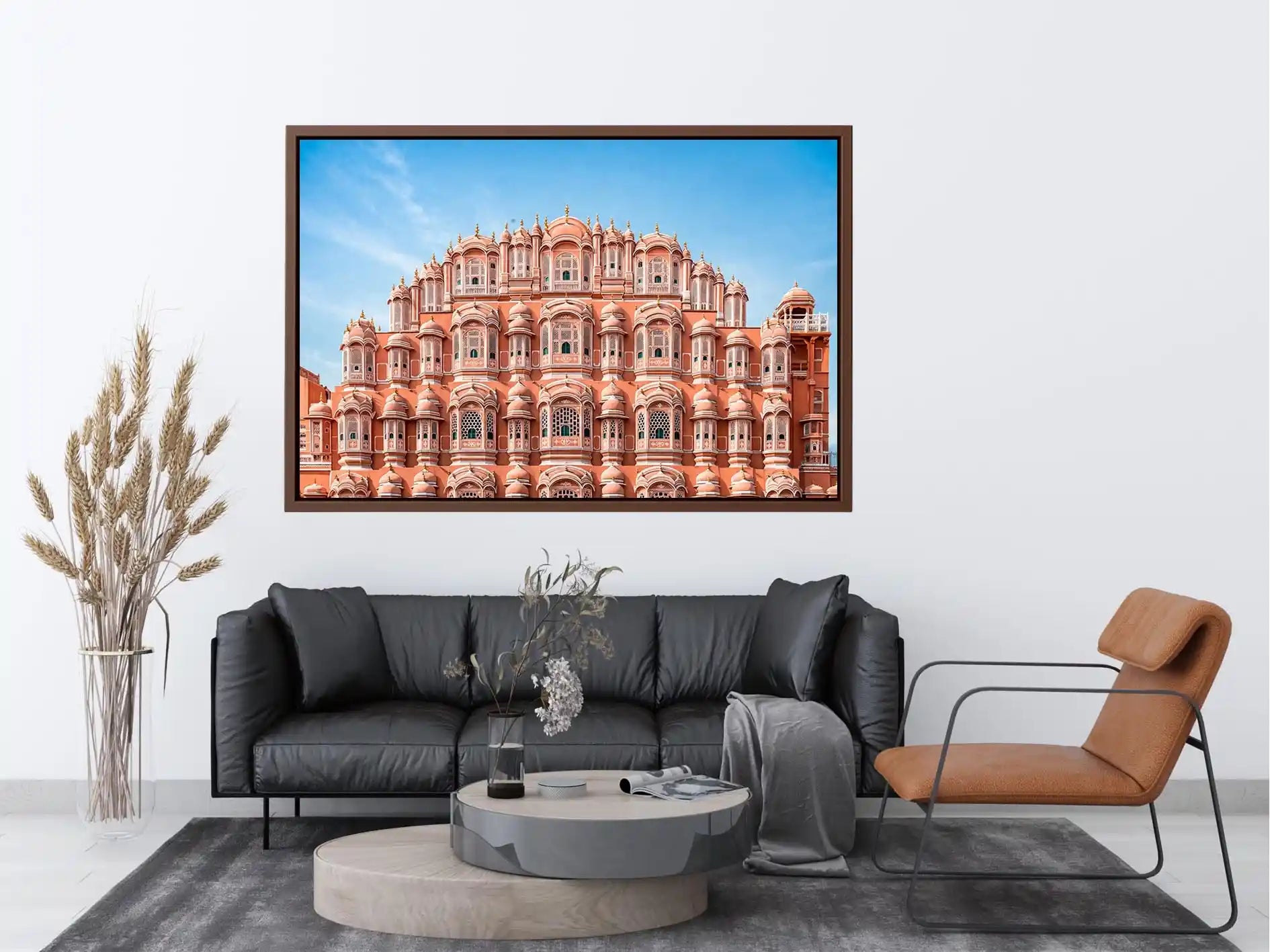 Hawa Mahal Jaipur pink palace architecture India heritage building Canvas Print canvas decor