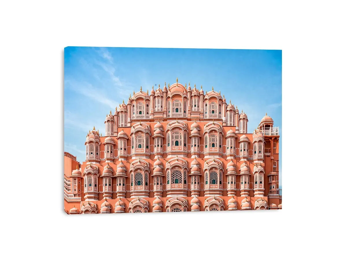 Hawa Mahal Jaipur pink palace architecture India heritage building Canvas Print canvas decor