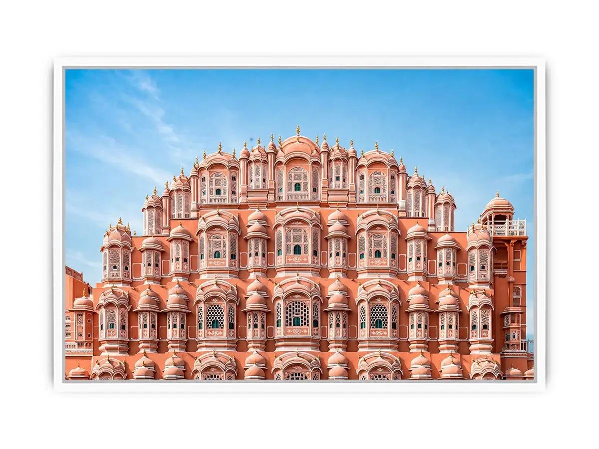Hawa Mahal Jaipur pink palace architecture India heritage building Canvas Print canvas decor