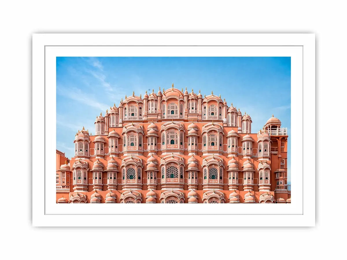 Hawa Mahal Jaipur pink palace architecture India heritage building Canvas Print canvas decor