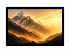 golden mountain sunrise mist landscape serene nature Canvas Print canvas decor