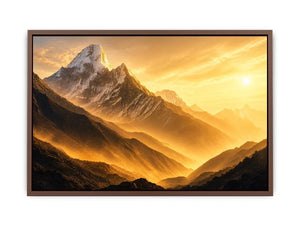 golden mountain sunrise mist landscape serene nature Canvas Print canvas decor