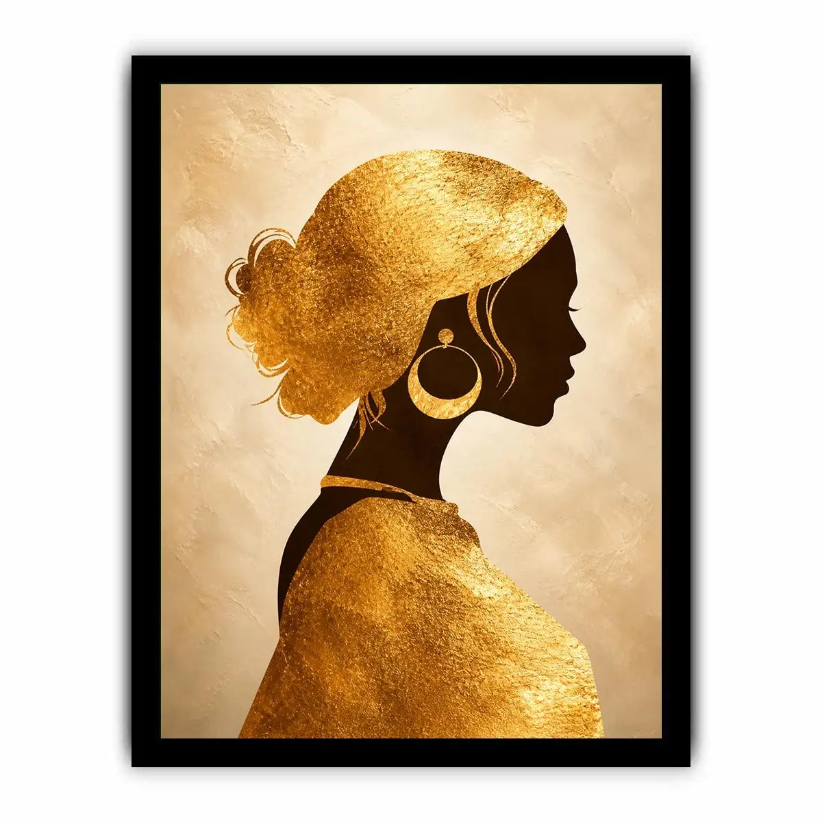 gold woman silhouette minimal luxury Canvas Print gold texture modern canvas decor