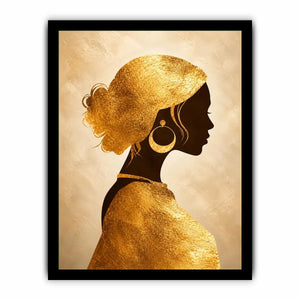 gold woman silhouette minimal luxury Canvas Print gold texture modern canvas decor