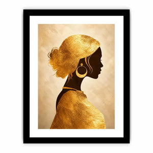 gold woman silhouette minimal luxury Canvas Print gold texture modern canvas decor