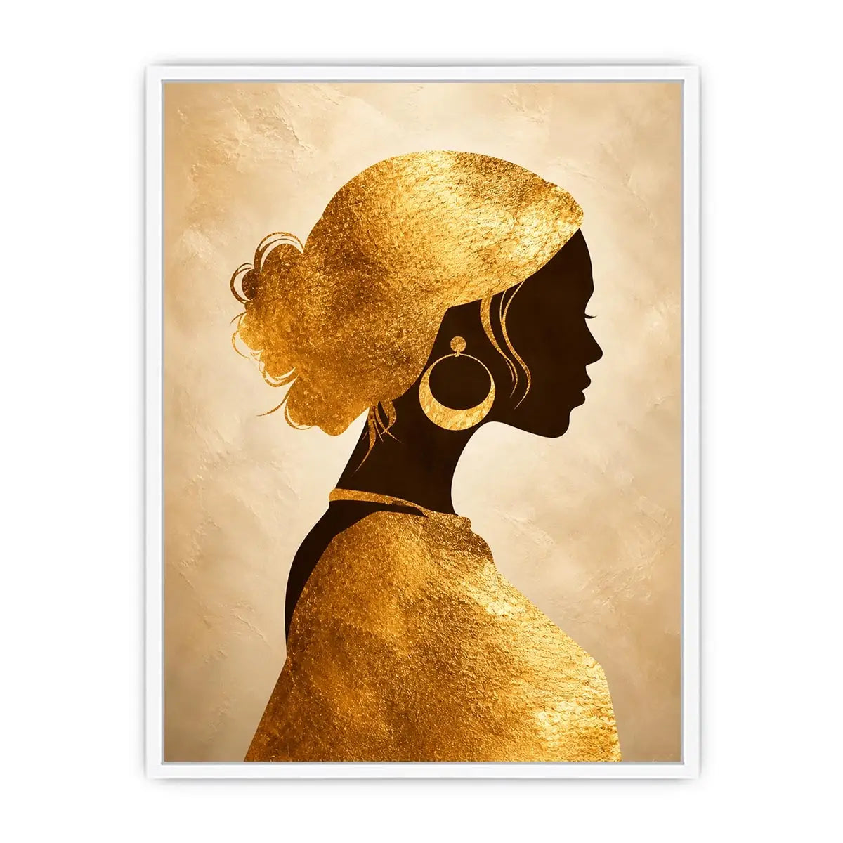 gold woman silhouette minimal luxury Canvas Print gold texture modern canvas decor