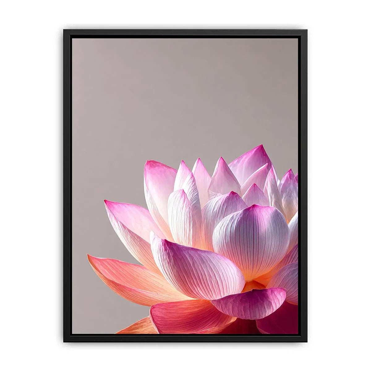 Minimalist pink lotus flower Canvas Print soft pastel floral canvas serene decor
