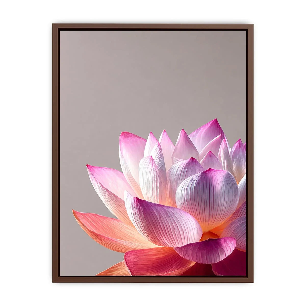 Minimalist pink lotus flower Canvas Print soft pastel floral canvas serene decor