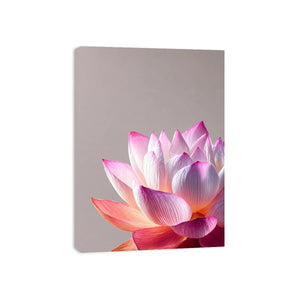 Minimalist pink lotus flower Canvas Print soft pastel floral canvas serene decor