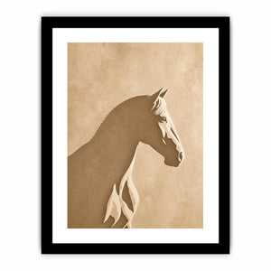 minimalist horse silhouette neutral beige Canvas Print modern animal canvas decor