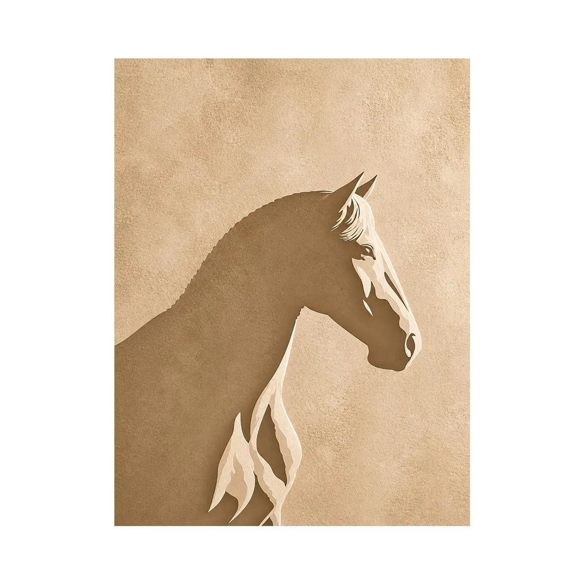 minimalist horse silhouette neutral beige Canvas Print modern animal canvas decor