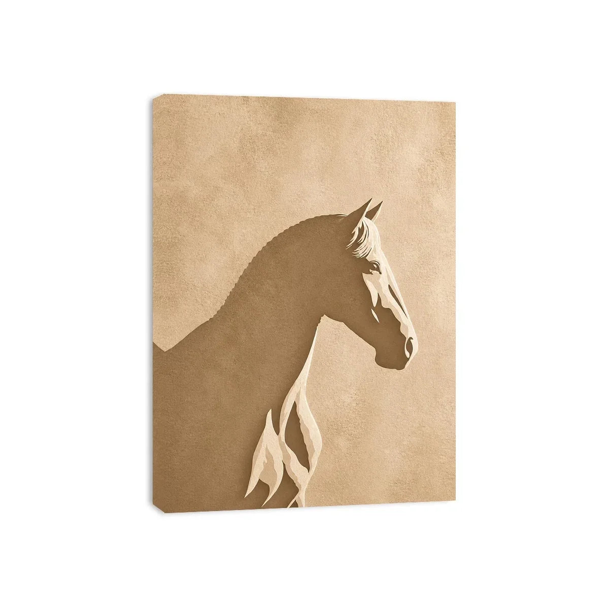 minimalist horse silhouette neutral beige Canvas Print modern animal canvas decor