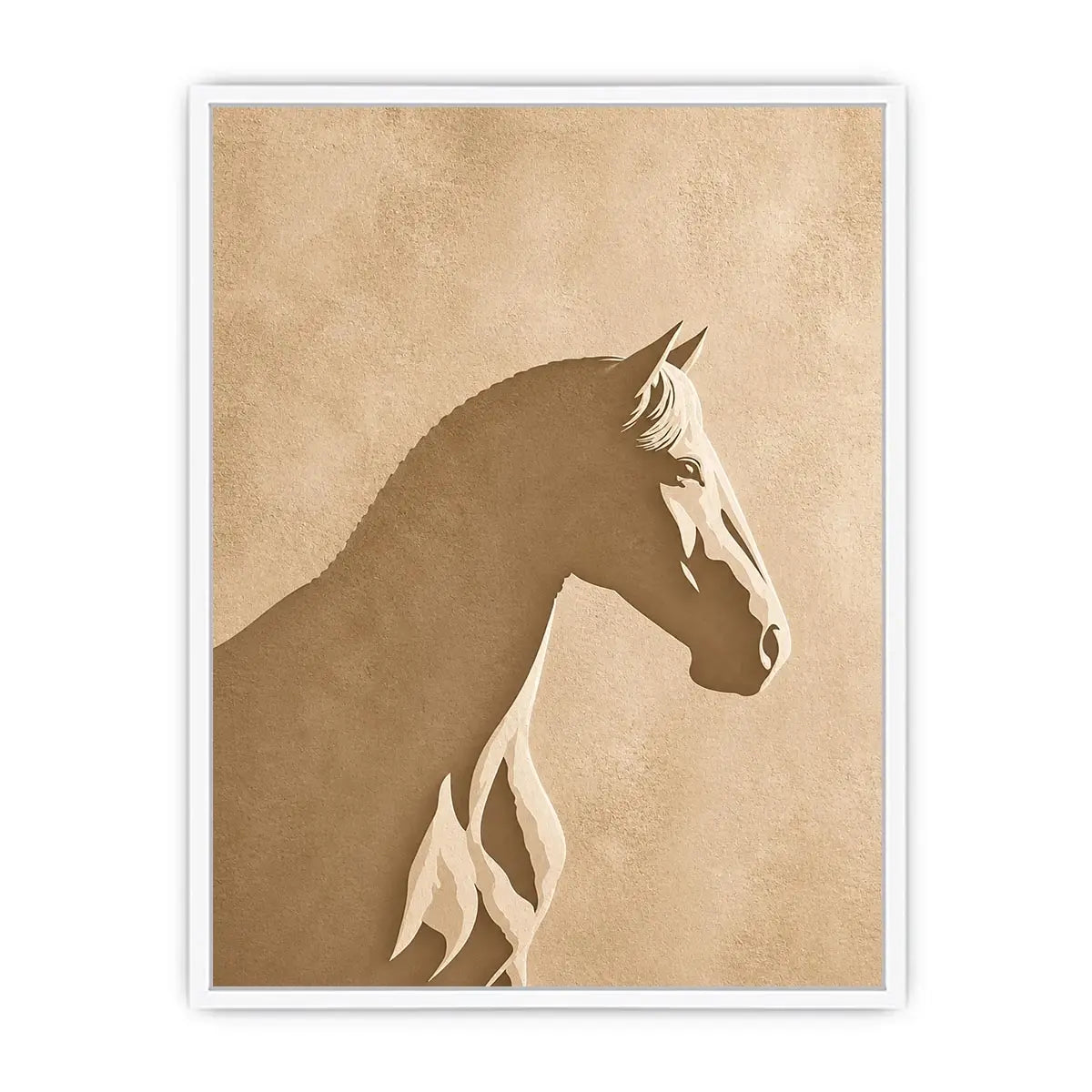 minimalist horse silhouette neutral beige Canvas Print modern animal canvas decor