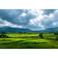 green valley landscape misty hills nature Canvas Print calming countryside canvas