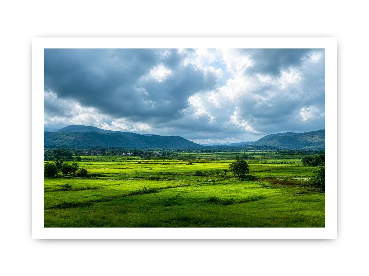 green valley landscape misty hills nature Canvas Print calming countryside canvas