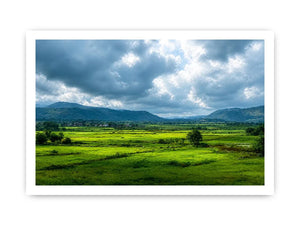 green valley landscape misty hills nature Canvas Print calming countryside canvas