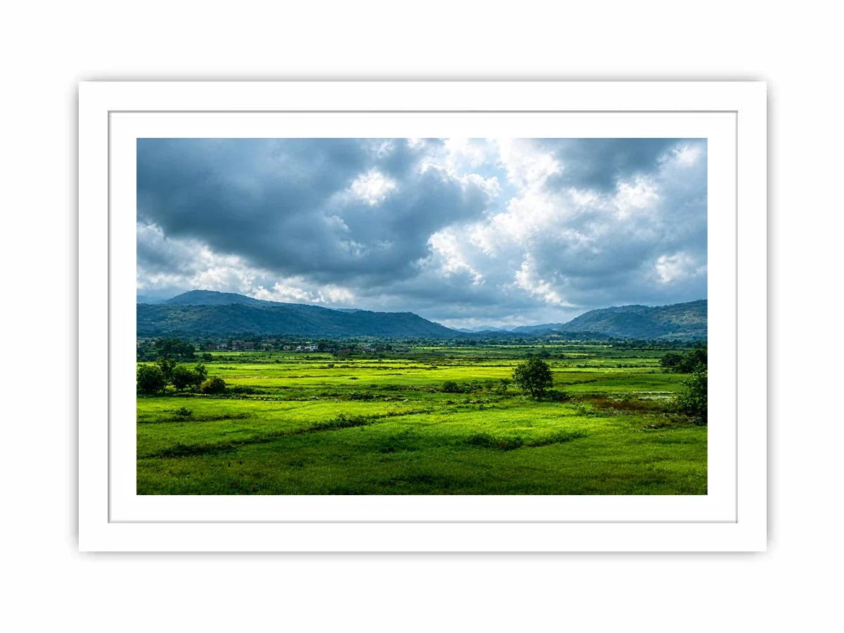 green valley landscape misty hills nature Canvas Print calming countryside canvas