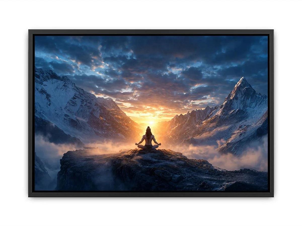 meditation mountain light spiritual zen Canvas Print calm yoga decor canvas