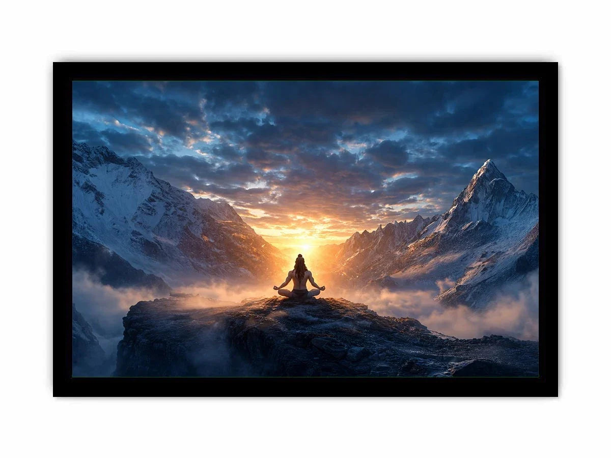 meditation mountain light spiritual zen Canvas Print calm yoga decor canvas