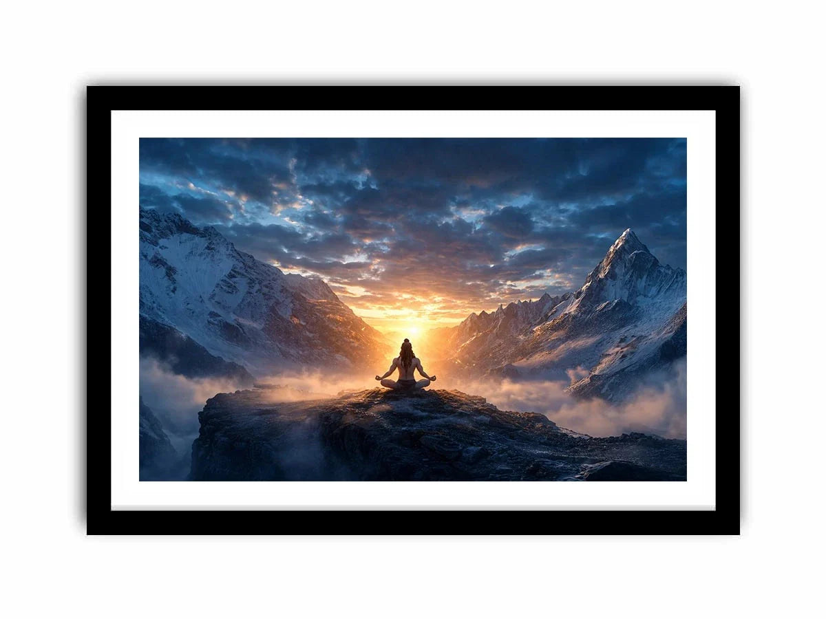 meditation mountain light spiritual zen Canvas Print calm yoga decor canvas