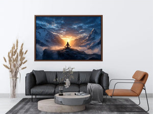 meditation mountain light spiritual zen Canvas Print calm yoga decor canvas