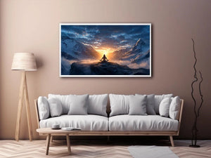 meditation mountain light spiritual zen Canvas Print calm yoga decor canvas