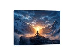 meditation mountain light spiritual zen wall art calm yoga decor canvas