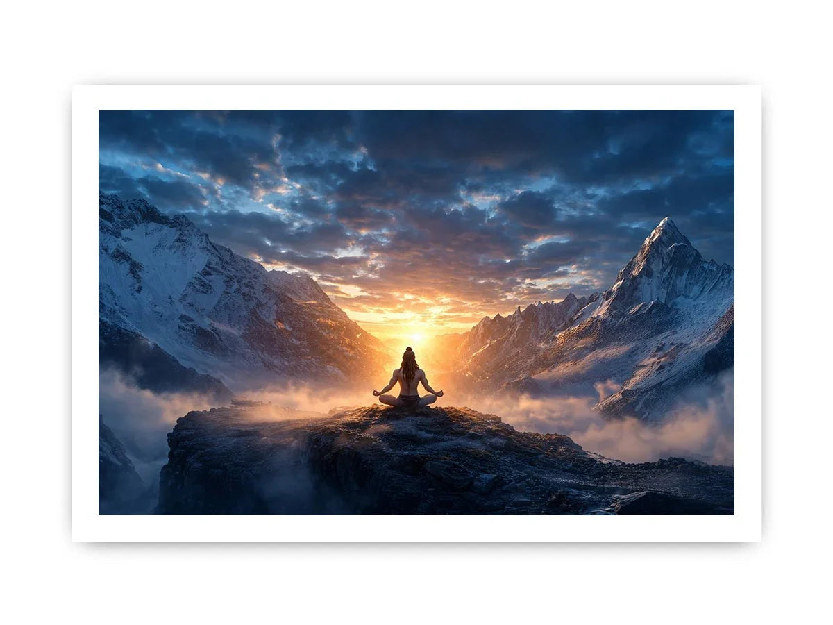 meditation mountain light spiritual zen Canvas Print calm yoga decor canvas