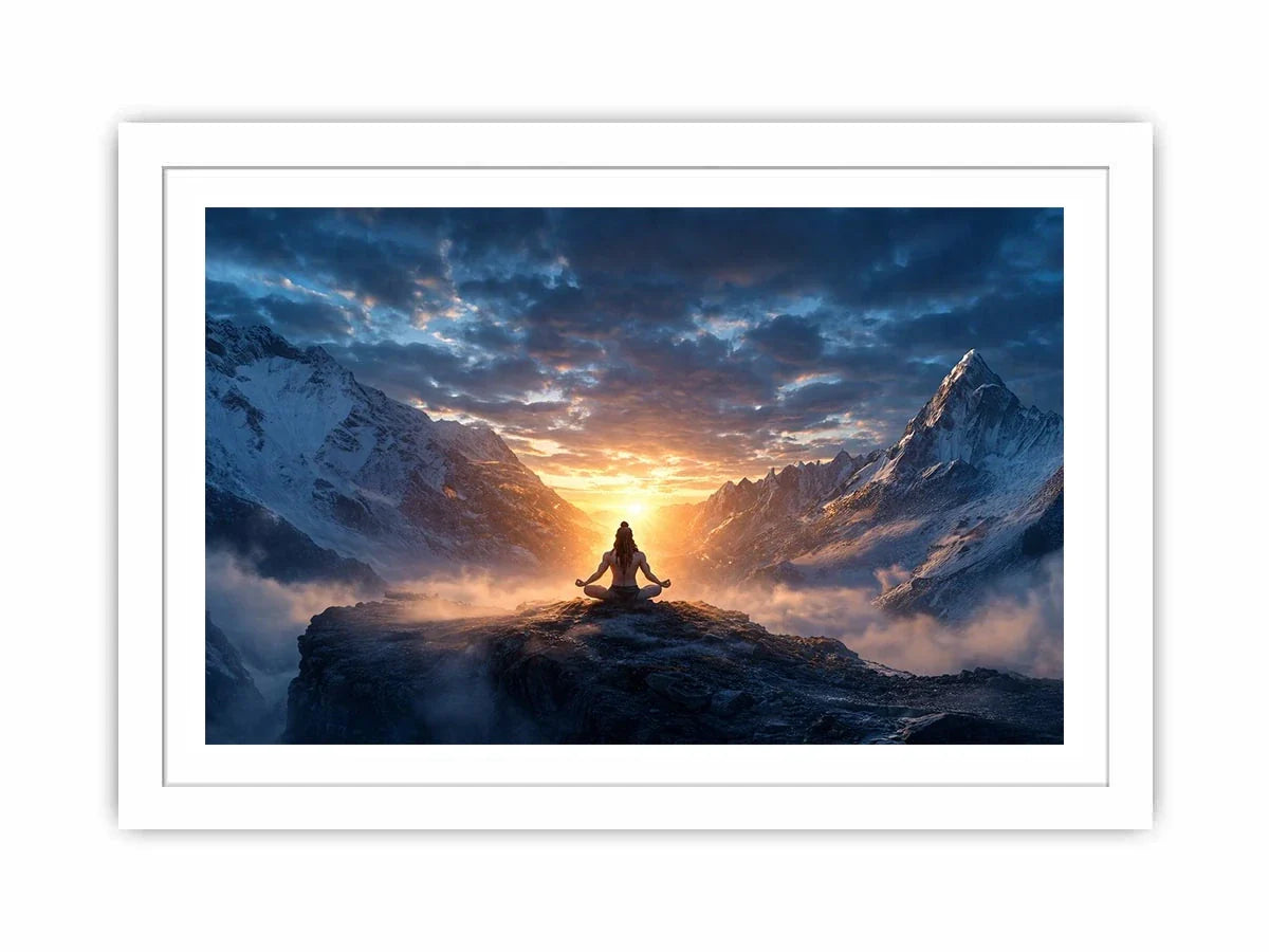 meditation mountain light spiritual zen Canvas Print calm yoga decor canvas