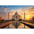 taj mahal sunrise reflection india architecture Canvas Print luxury canvas decor