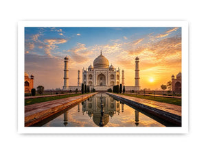 taj mahal sunrise reflection india architecture Canvas Print luxury canvas decor
