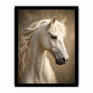 white horse portrait neutral tones elegant animal Canvas Print canvas decor