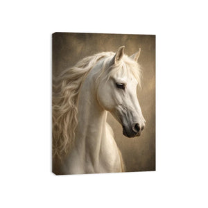 white horse portrait neutral tones elegant animal Canvas Print canvas decor