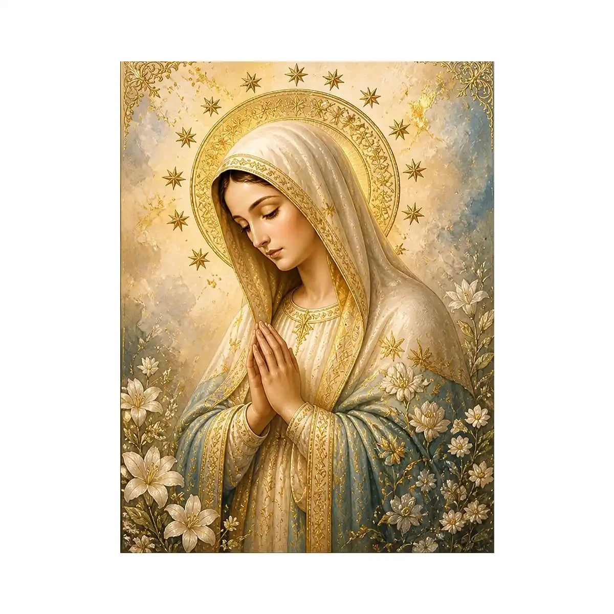 Heavenly Grace Madonna celestial canvas print for soft ethereal wall art styling